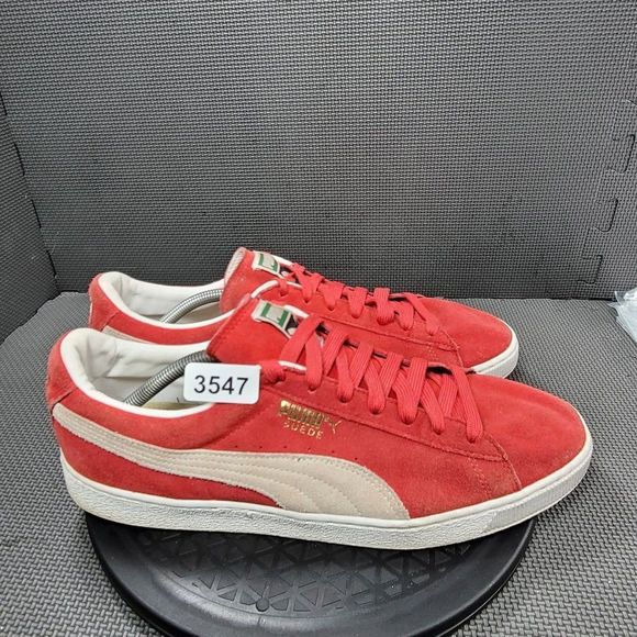 Puma Shoes Mens Sz 3 Red White Puma Suede Classic Low Top Sneakers